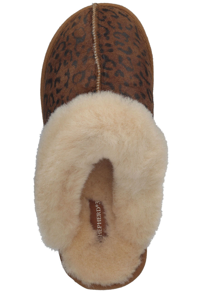 Shepherd Hausschuhe Leder Kastanie Warmfutter