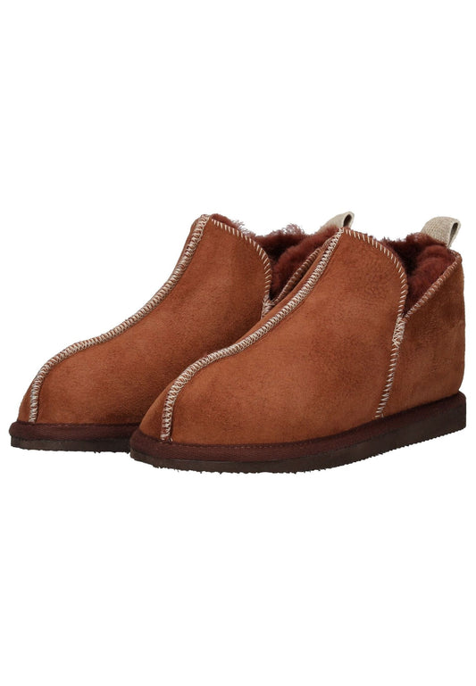Shepherd Hausschuhe Leder Rot Warmfutter