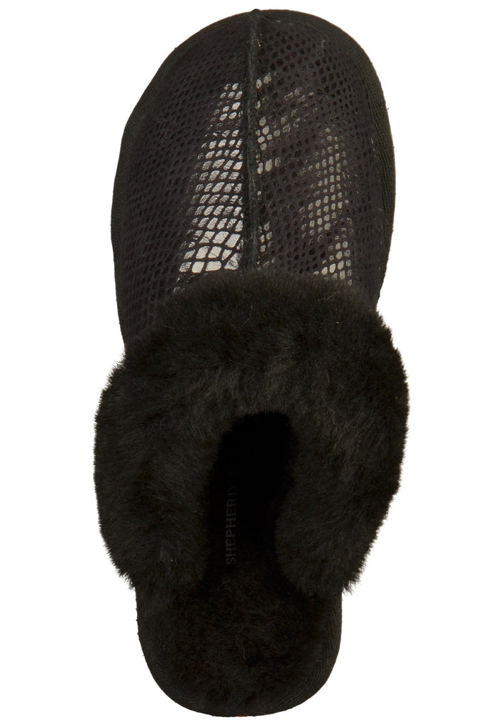 Shepherd Hausschuhe Leder Schwarz