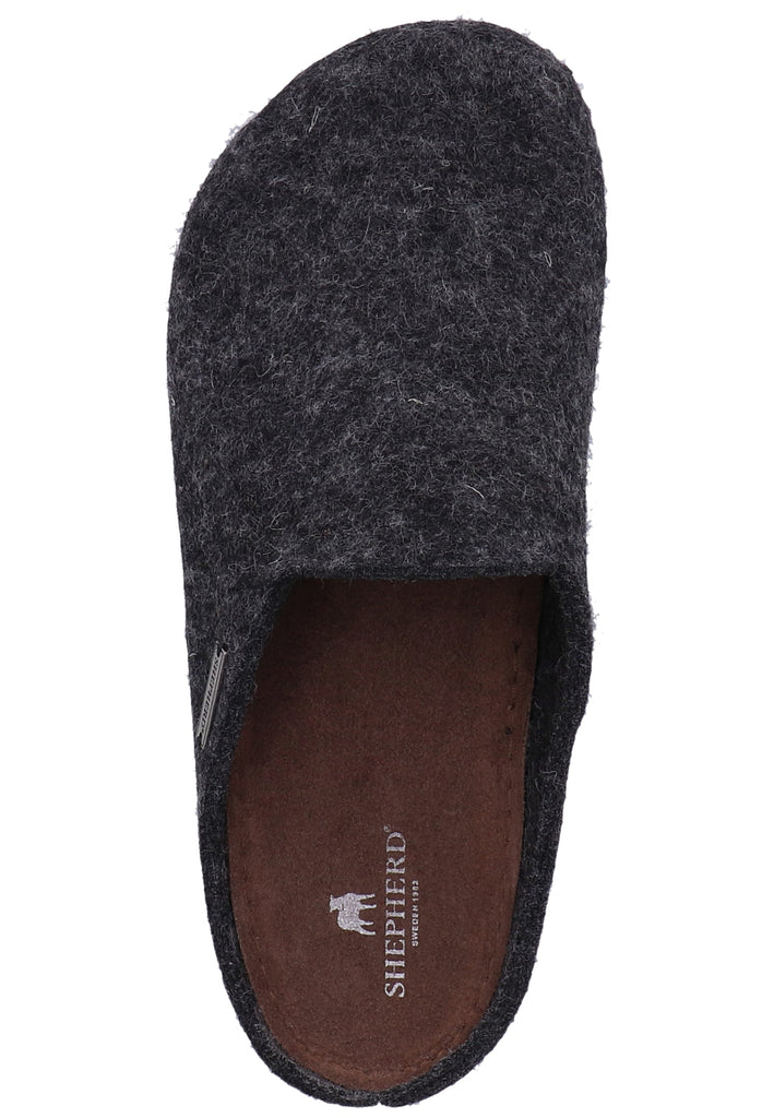 Shepherd Hausschuhe Leder Schwarz