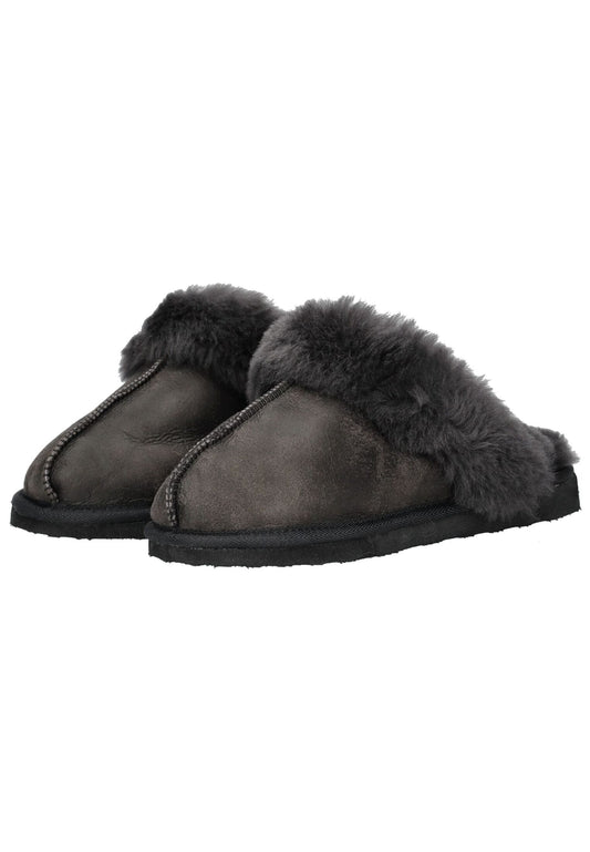 Shepherd Hausschuhe Leder Schwarz Warmfutter