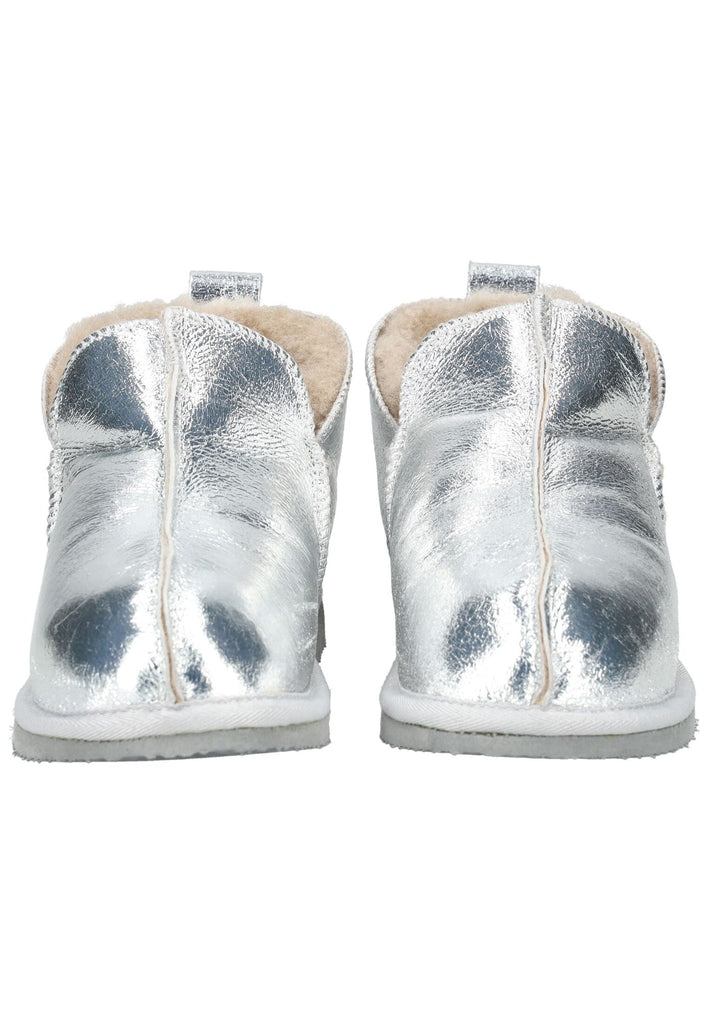 Shepherd Hausschuhe Leder Silber Warmfutter