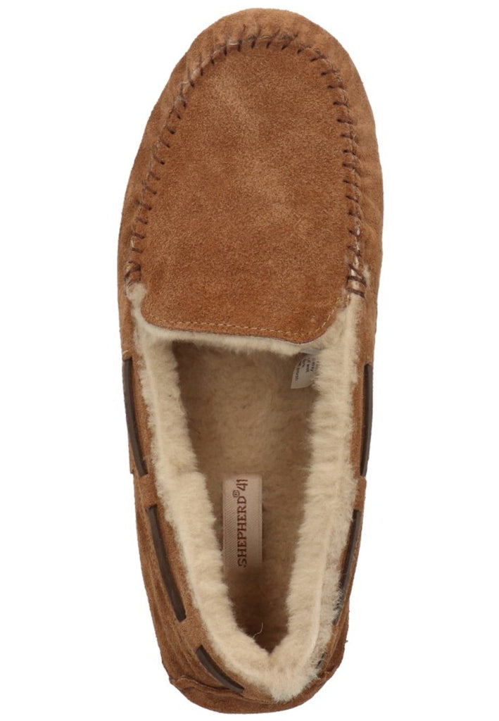Shepherd Hausschuhe Veloursleder Braun