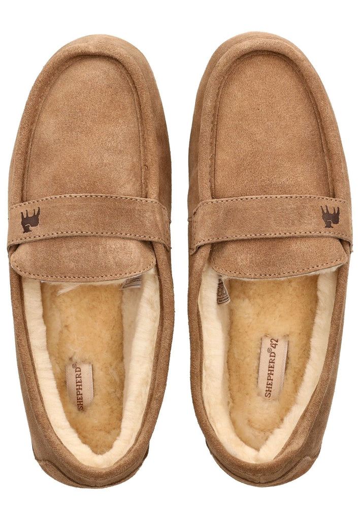 Shepherd Hausschuhe Veloursleder Chestnut Warmfutter