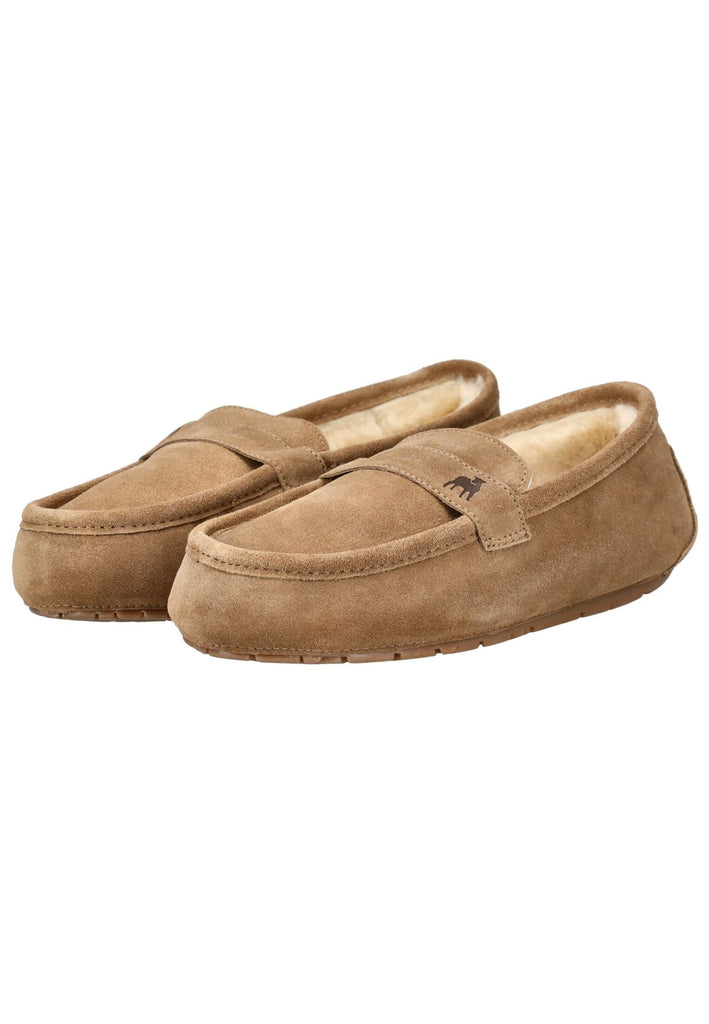 Shepherd Hausschuhe Veloursleder Chestnut Warmfutter