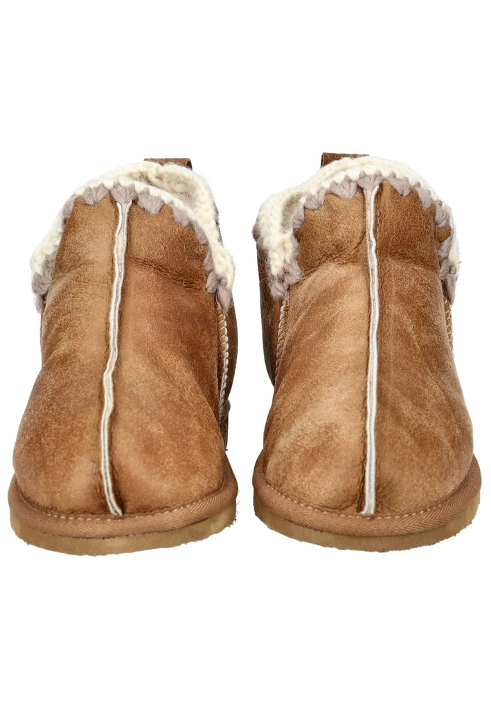 Shepherd Hausschuhe Veloursleder Cognac Warmfutter