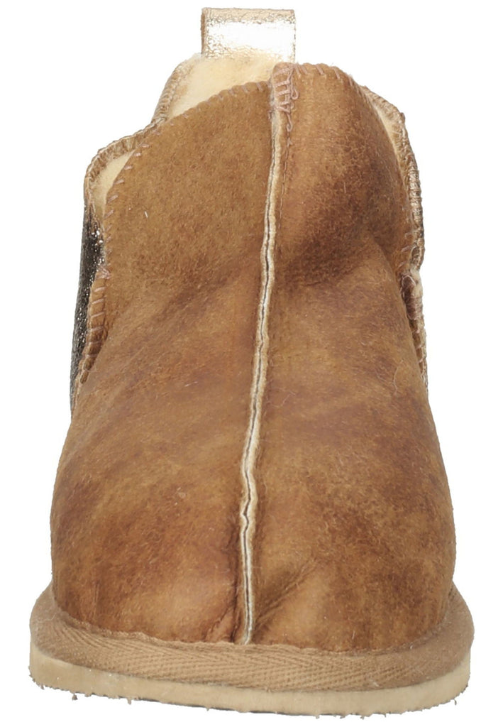 Shepherd Hausschuhe Veloursleder Gold-Braun Warmfutter