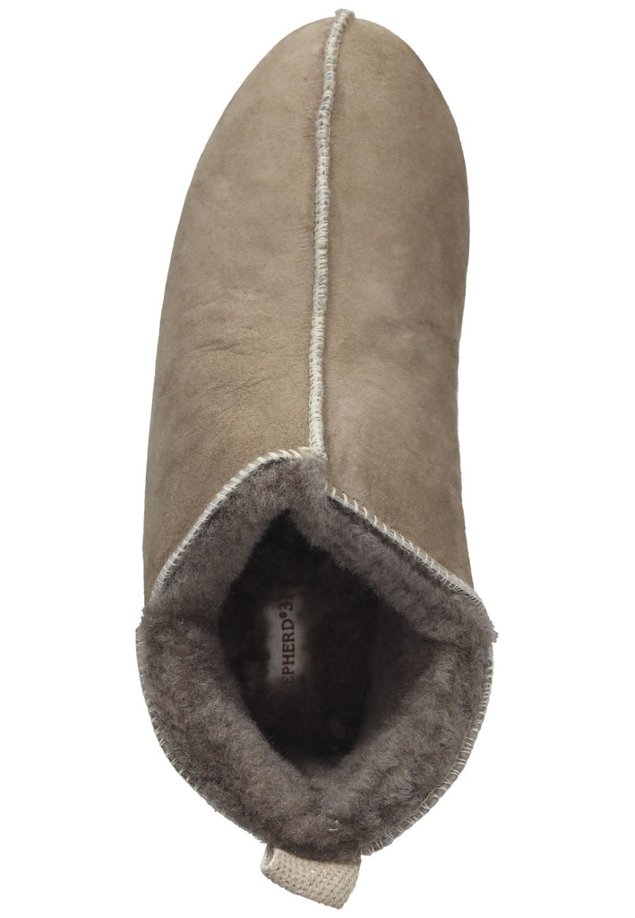 Shepherd Hausschuhe Veloursleder Grau