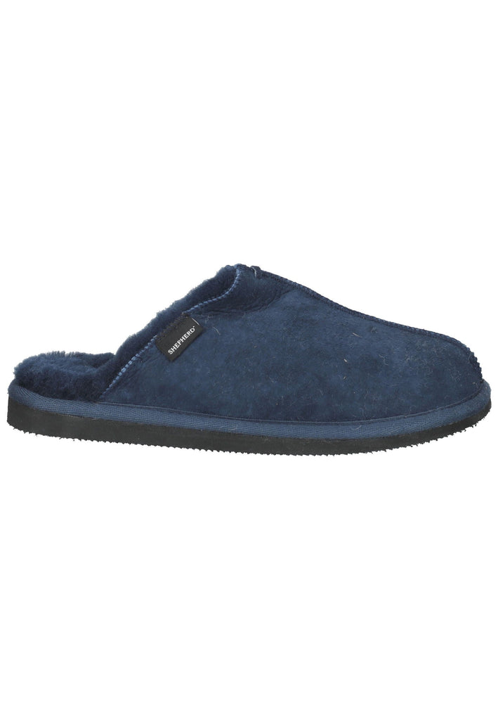 Shepherd Hausschuhe Veloursleder Navy Warmfutter