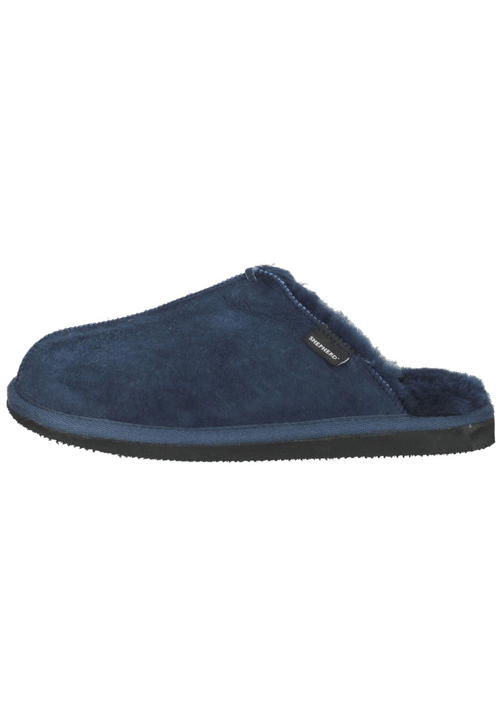 Shepherd Hausschuhe Veloursleder Navy Warmfutter
