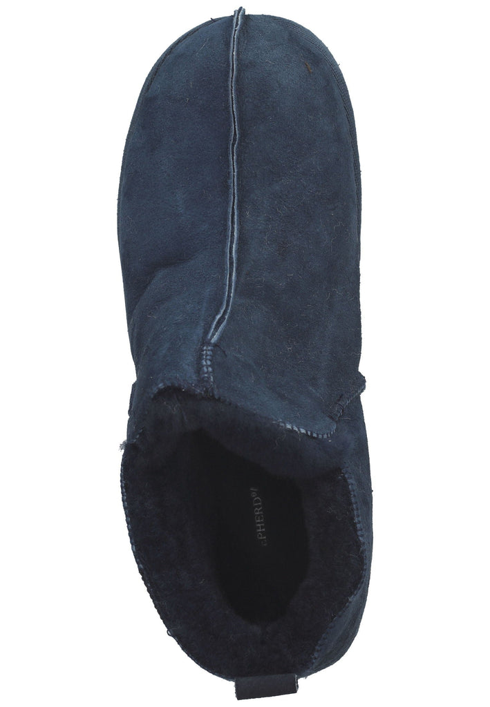 Shepherd Hausschuhe Veloursleder Navy Warmfutter