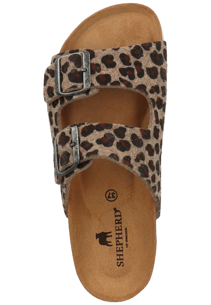 Shepherd Hausschuhe Wolle Leopard