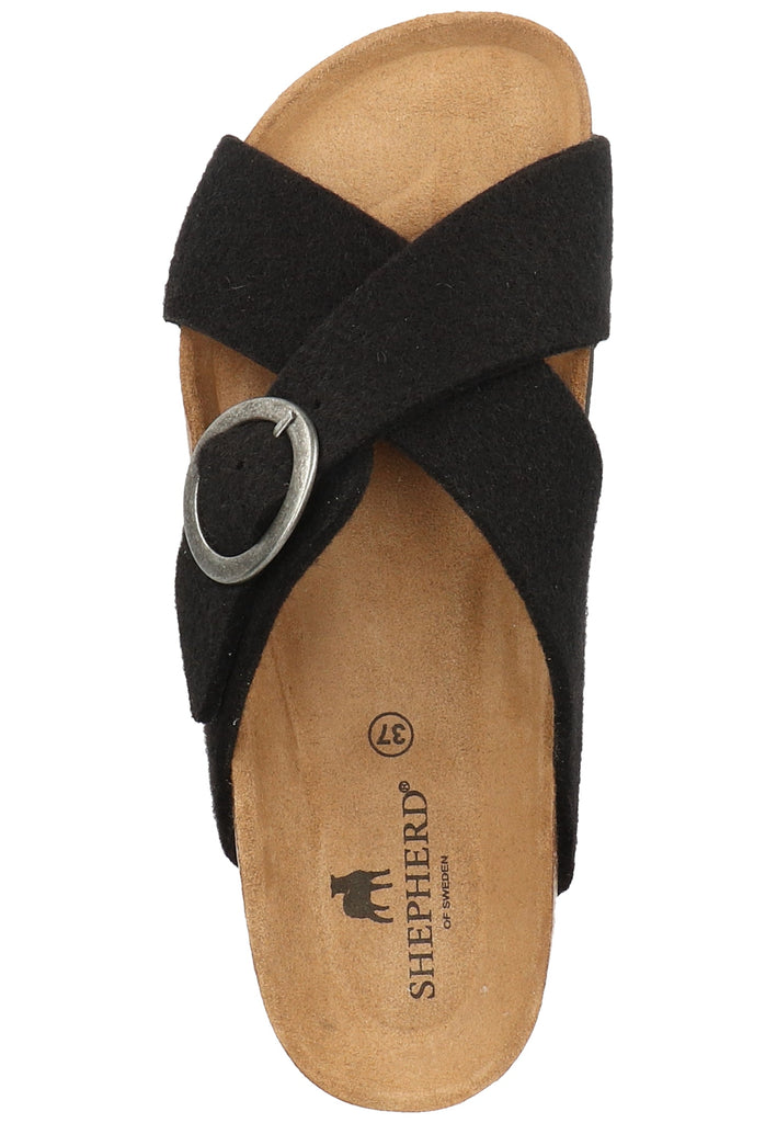 Shepherd Hausschuhe Wolle Schwarz