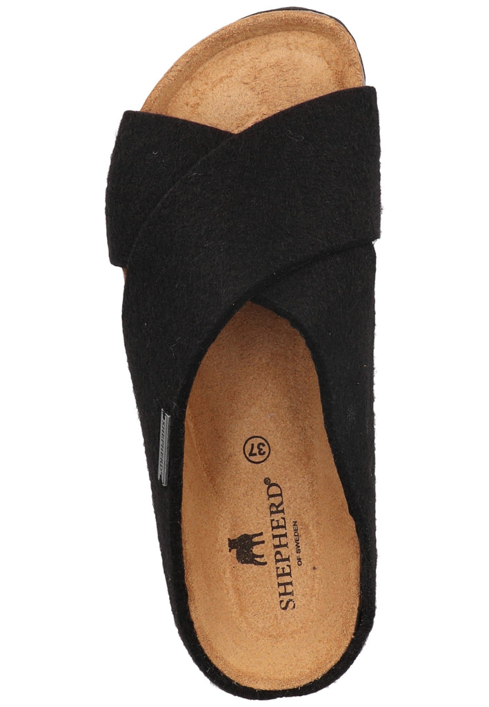 Shepherd Hausschuhe Wolle Schwarz