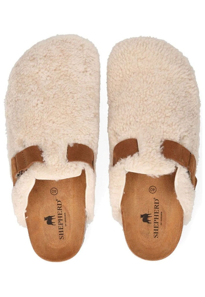 Shepherd Pantoletten Lammfell Creme Warmfutter