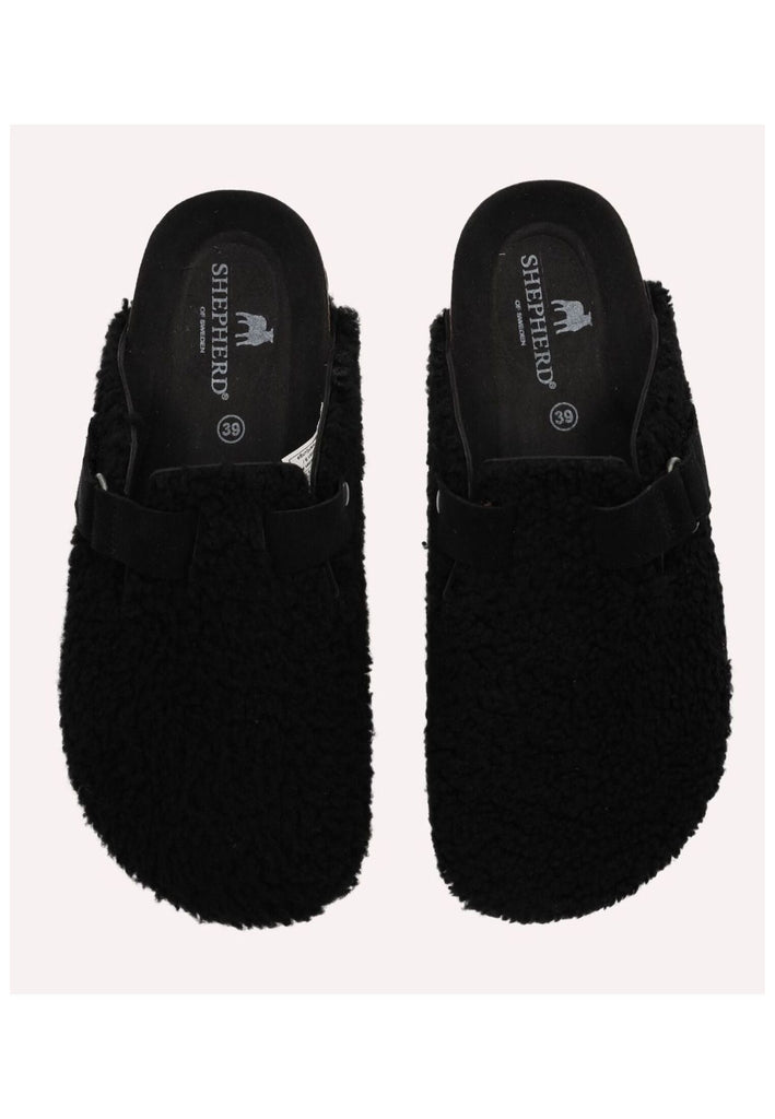 Shepherd Pantoletten Lammfell Schwarz Warmfutter
