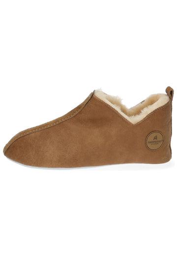 Pantoletten Shepherd Hausschuhe Lammfell Cognac