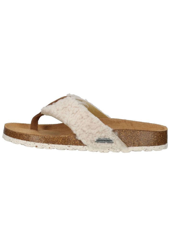 Pantoletten Shepherd Hausschuhe Lammfell Creme