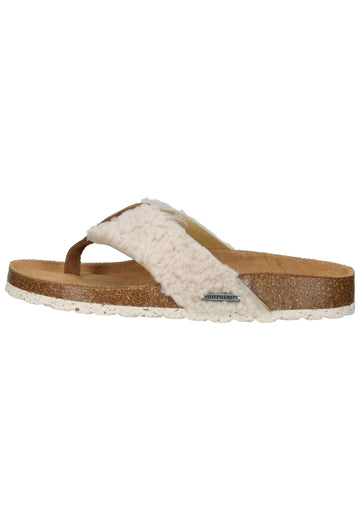Pantoletten Shepherd Hausschuhe Lammfell Creme