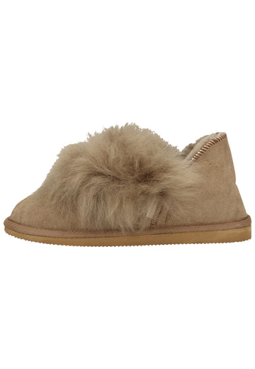 Pantoletten Shepherd Hausschuhe Leder Beige Warmfutter