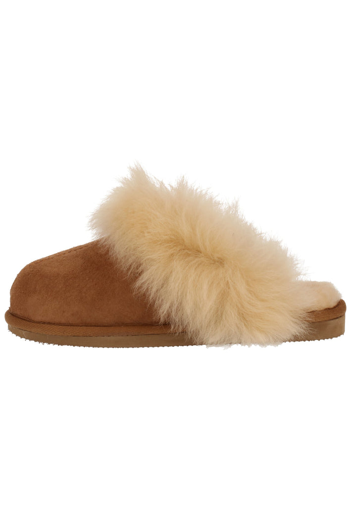 Pantoletten Shepherd Hausschuhe Leder Chestnut Warmfutter