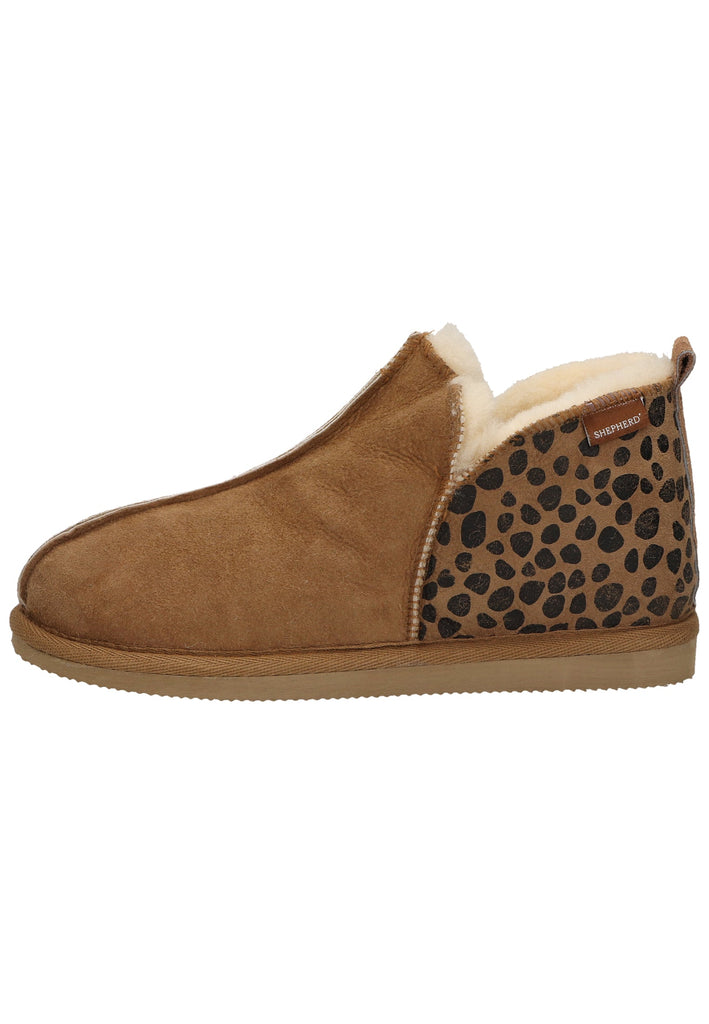 Pantoletten Shepherd Hausschuhe Leder Chestnut Warmfutter