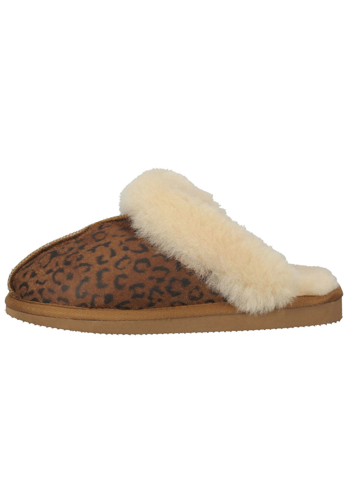 Pantoletten Shepherd Hausschuhe Leder Kastanie Warmfutter