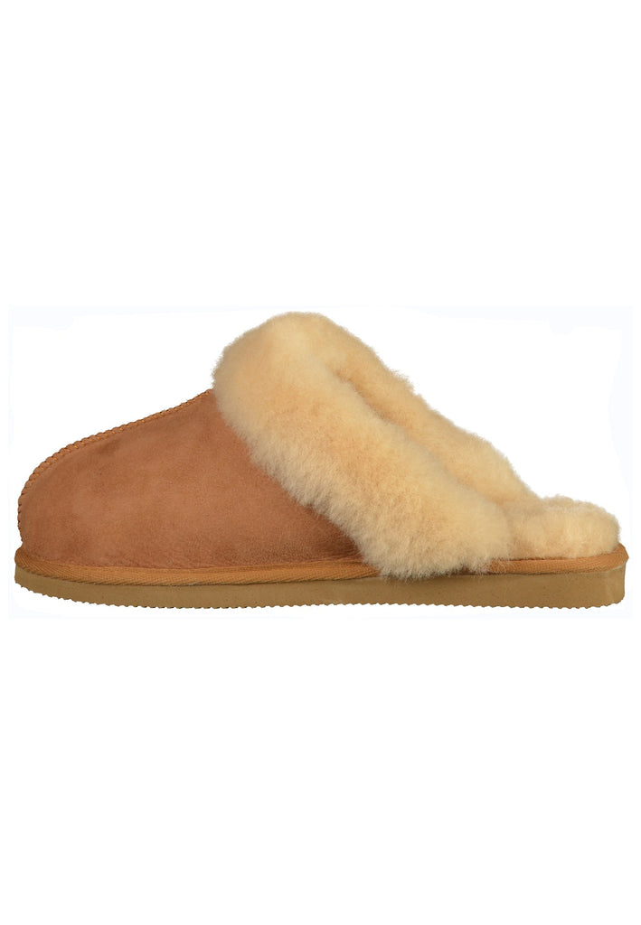 Pantoletten Shepherd Hausschuhe Leder Kastanie Warmfutter
