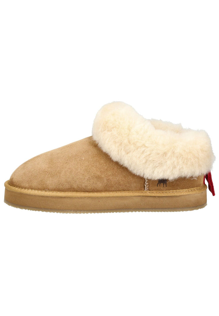 Pantoletten Shepherd Hausschuhe Veloursleder Chestnut Warmfutter
