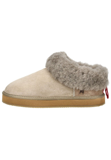 Pantoletten Shepherd Hausschuhe Veloursleder Stone Warmfutter