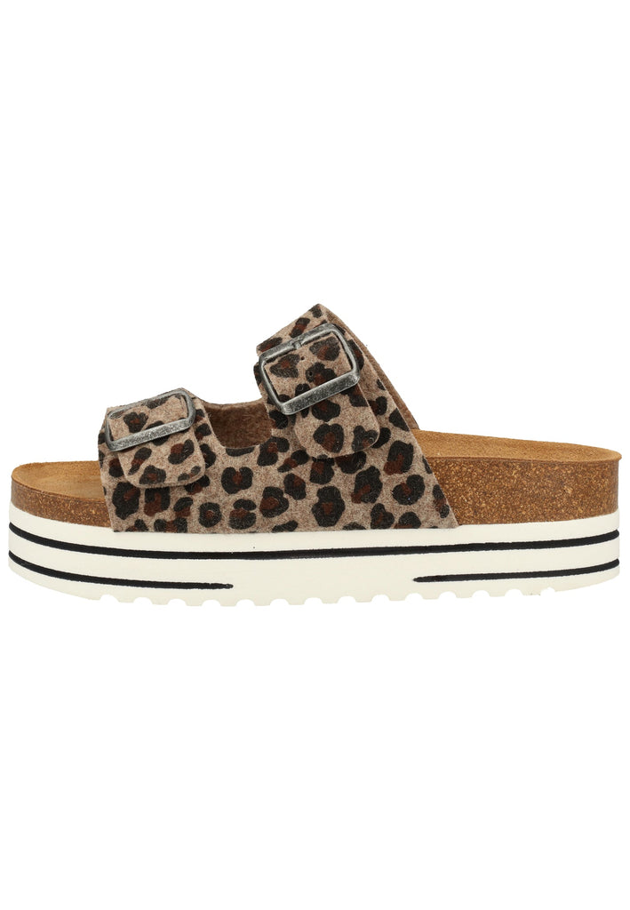Pantoletten Shepherd Hausschuhe Wolle Leopard
