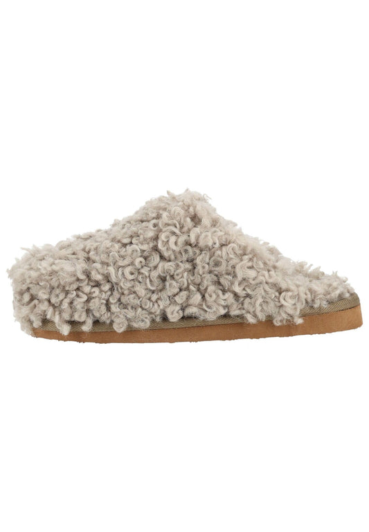 Shepherd Slipper Lammfell Stone Warmfutter