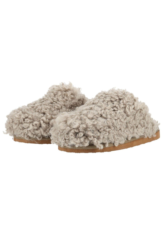 Shepherd Slipper Lammfell Stone Warmfutter