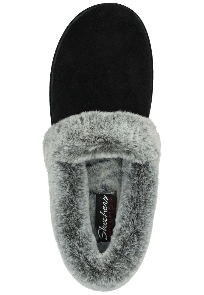 Skechers Hausschuhe Textil Schwarz Warmfutter