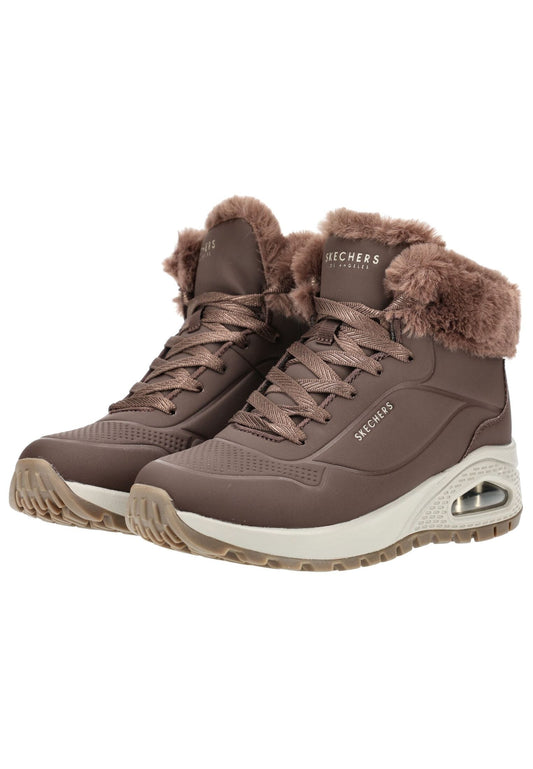 Skechers Sneaker Lederimitat Braun Warmfutter