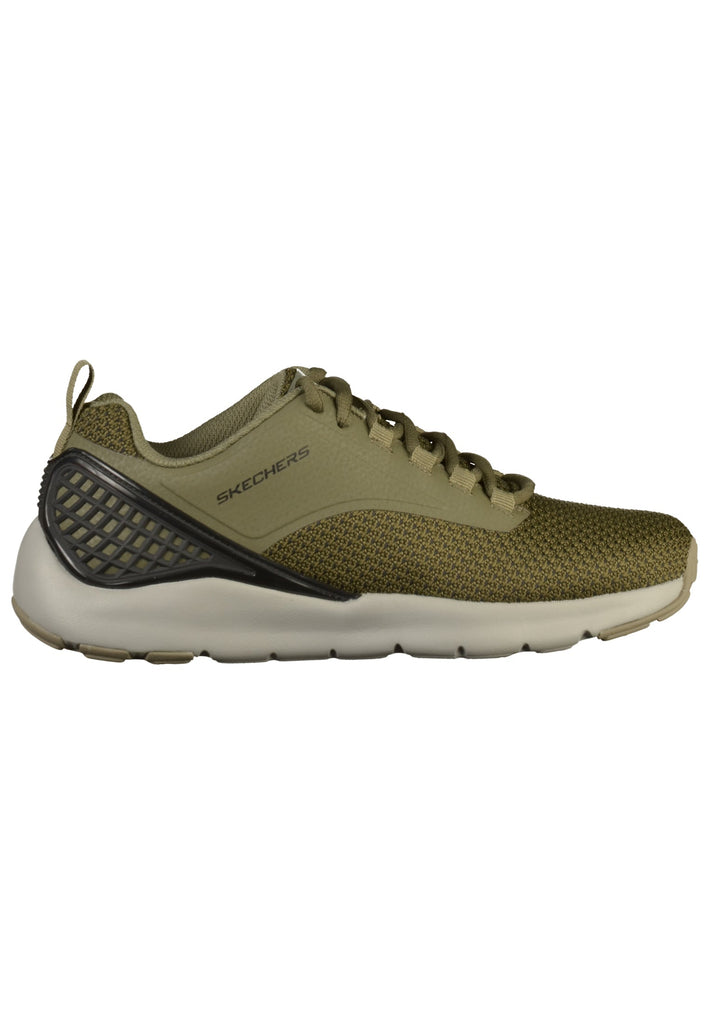 Skechers Sneaker Lederimitat/Mesh Olive/Schwarz