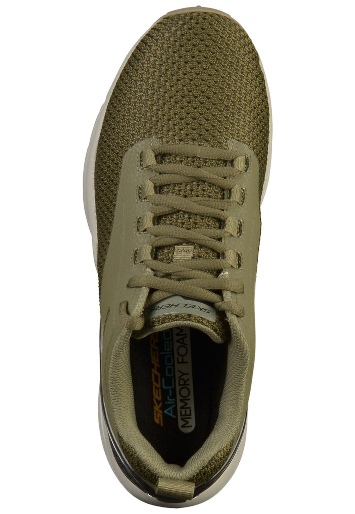 Skechers Sneaker Lederimitat/Mesh Olive/Schwarz