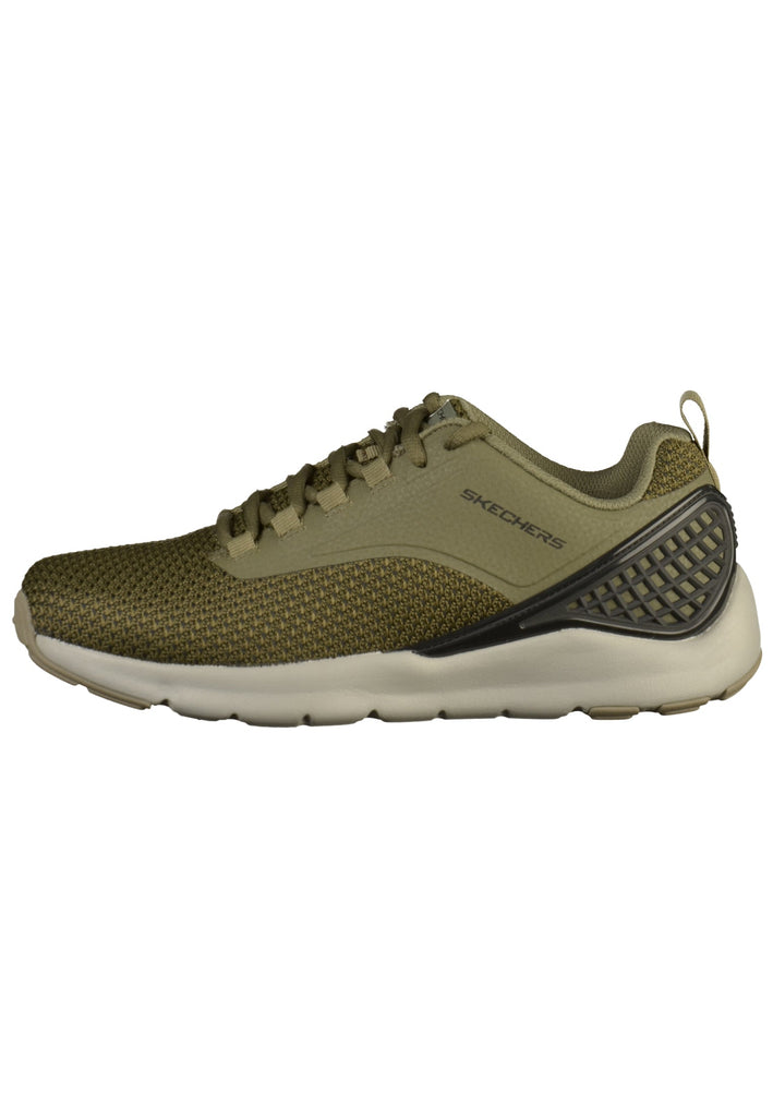 Skechers Sneaker Lederimitat/Mesh Olive/Schwarz