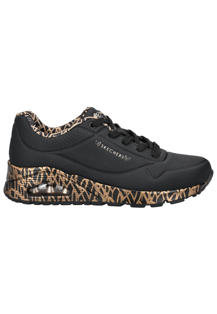 Skechers Sneaker Lederimitat Schwarz/Gold