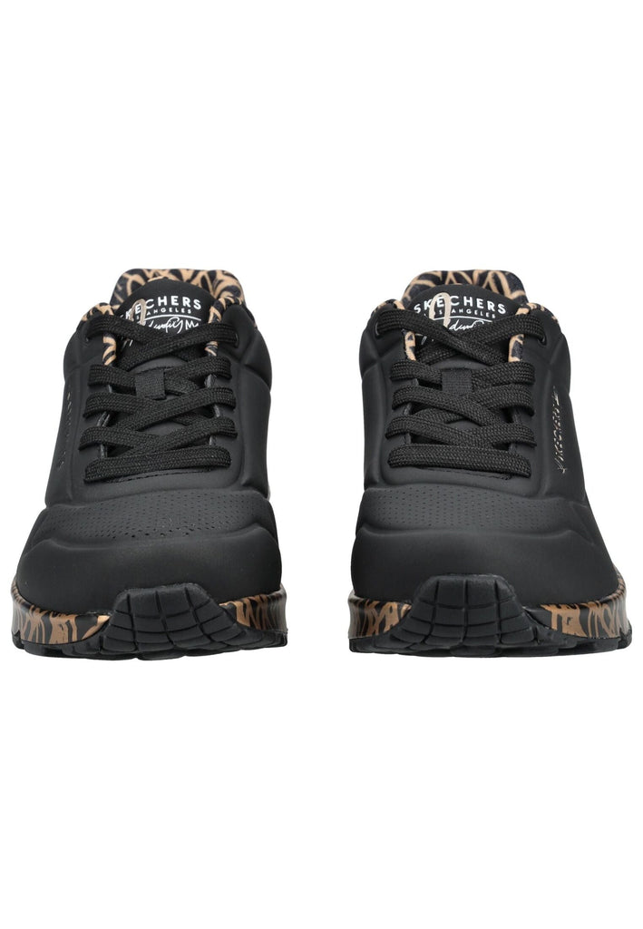 Skechers Sneaker Lederimitat Schwarz/Gold