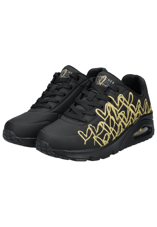 Skechers Sneaker Lederimitat Schwarz Kombi