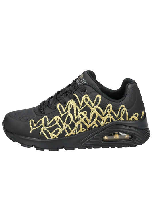 Skechers Sneaker Lederimitat Schwarz Kombi
