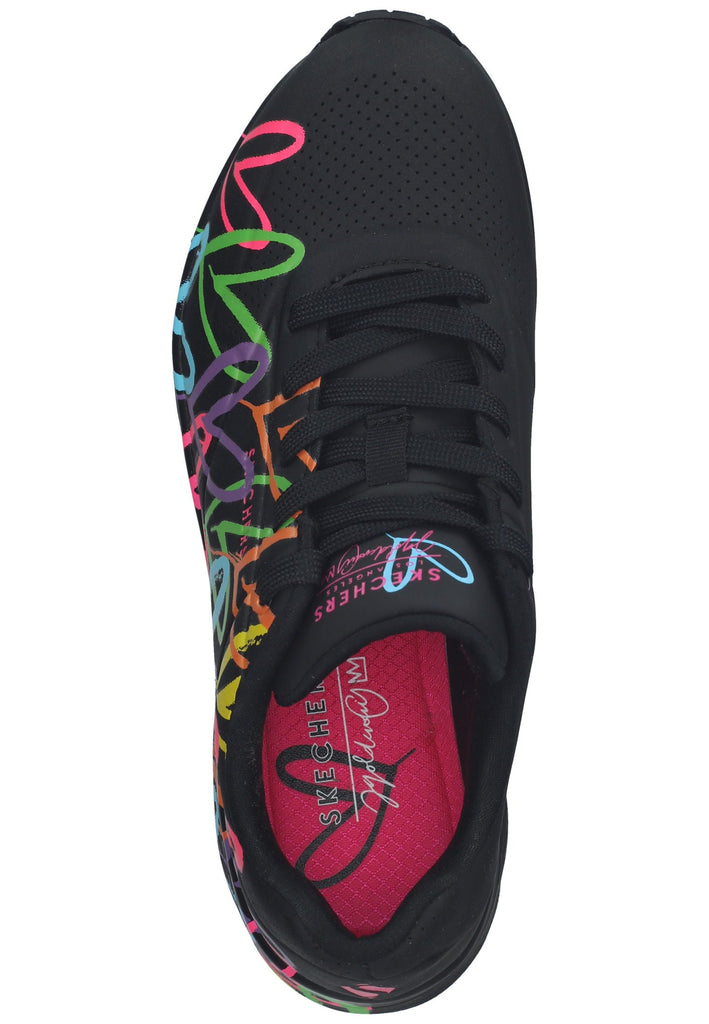 Skechers Sneaker Lederimitat Schwarz Multi