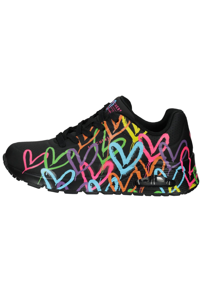 Skechers Sneaker Lederimitat Schwarz Multi
