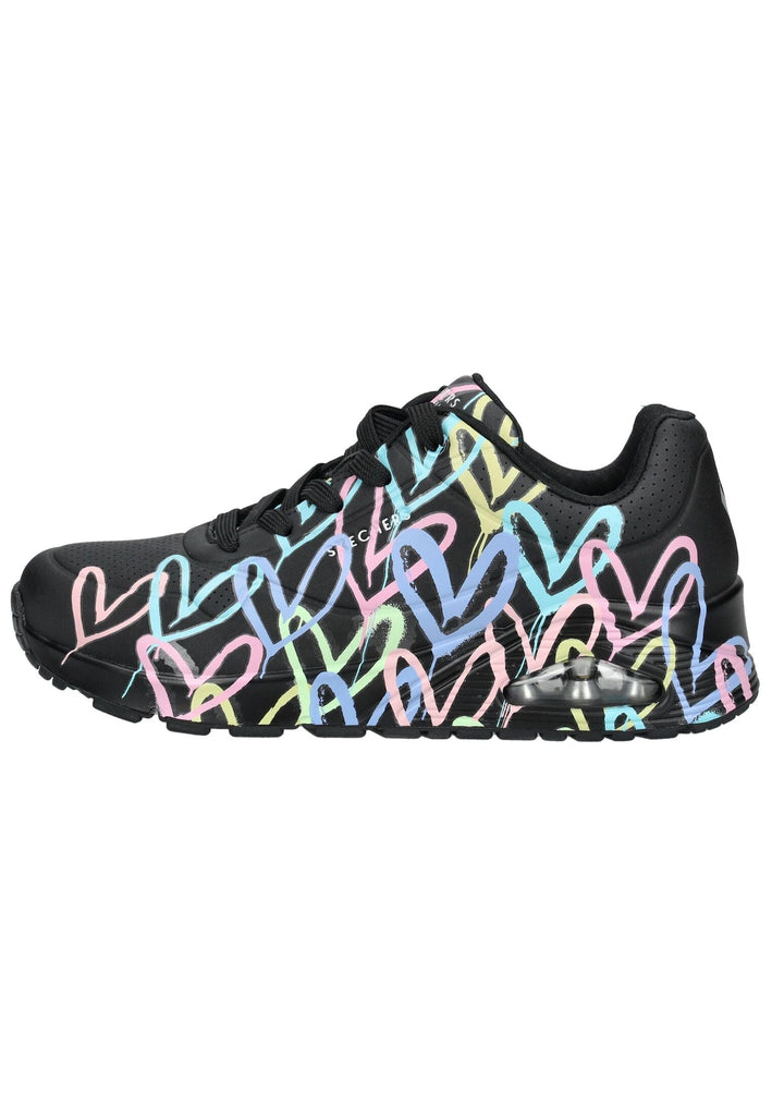Skechers Sneaker Lederimitat Schwarz Multi