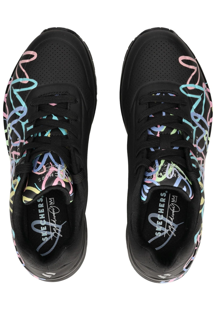 Skechers Sneaker Lederimitat Schwarz Multi