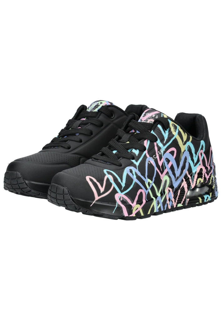 Skechers Sneaker Lederimitat Schwarz Multi