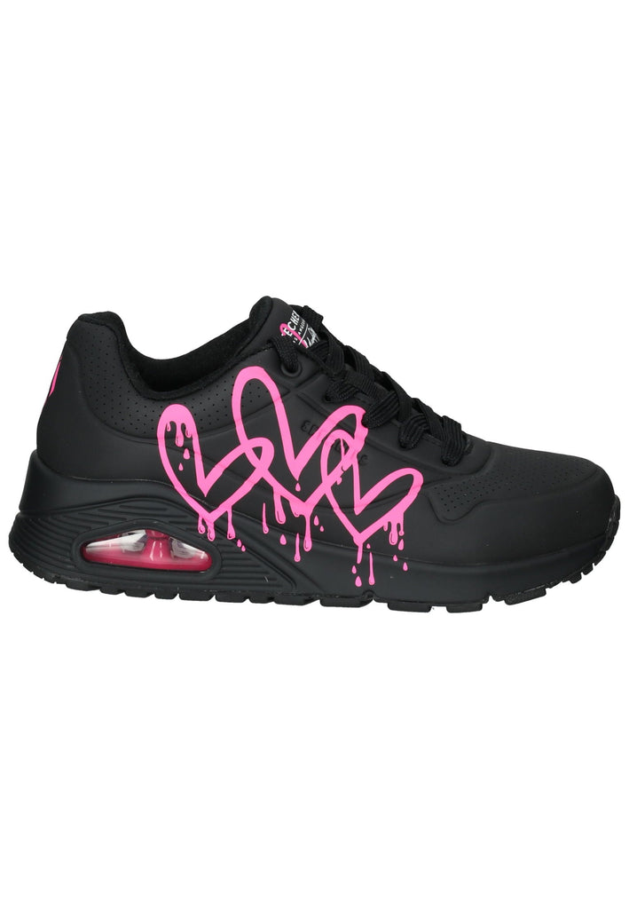 Skechers Sneaker Lederimitat Schwarz/Pink