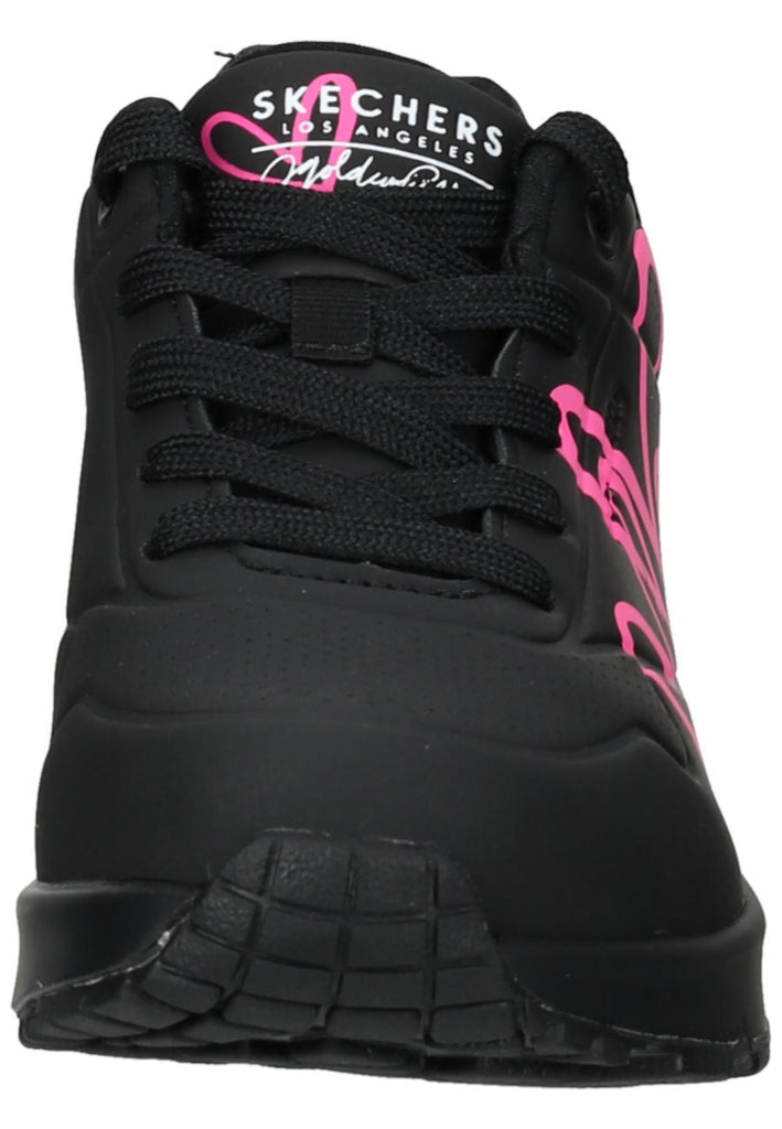 Skechers Sneaker Lederimitat Schwarz/Pink