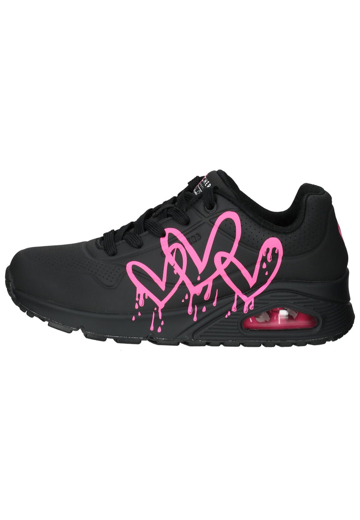 Skechers Sneaker Lederimitat Schwarz/Pink